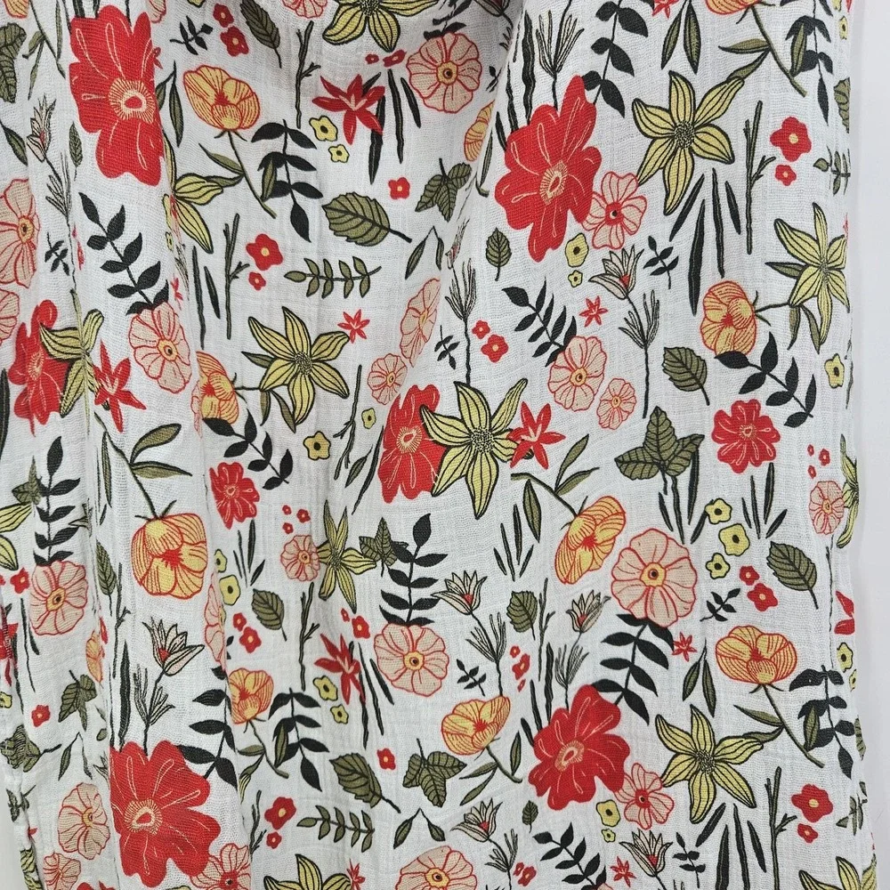 Little Unicorn Muslin Swaddle‎ Blanket Baby Floral Print White Cotton Soft 47X50